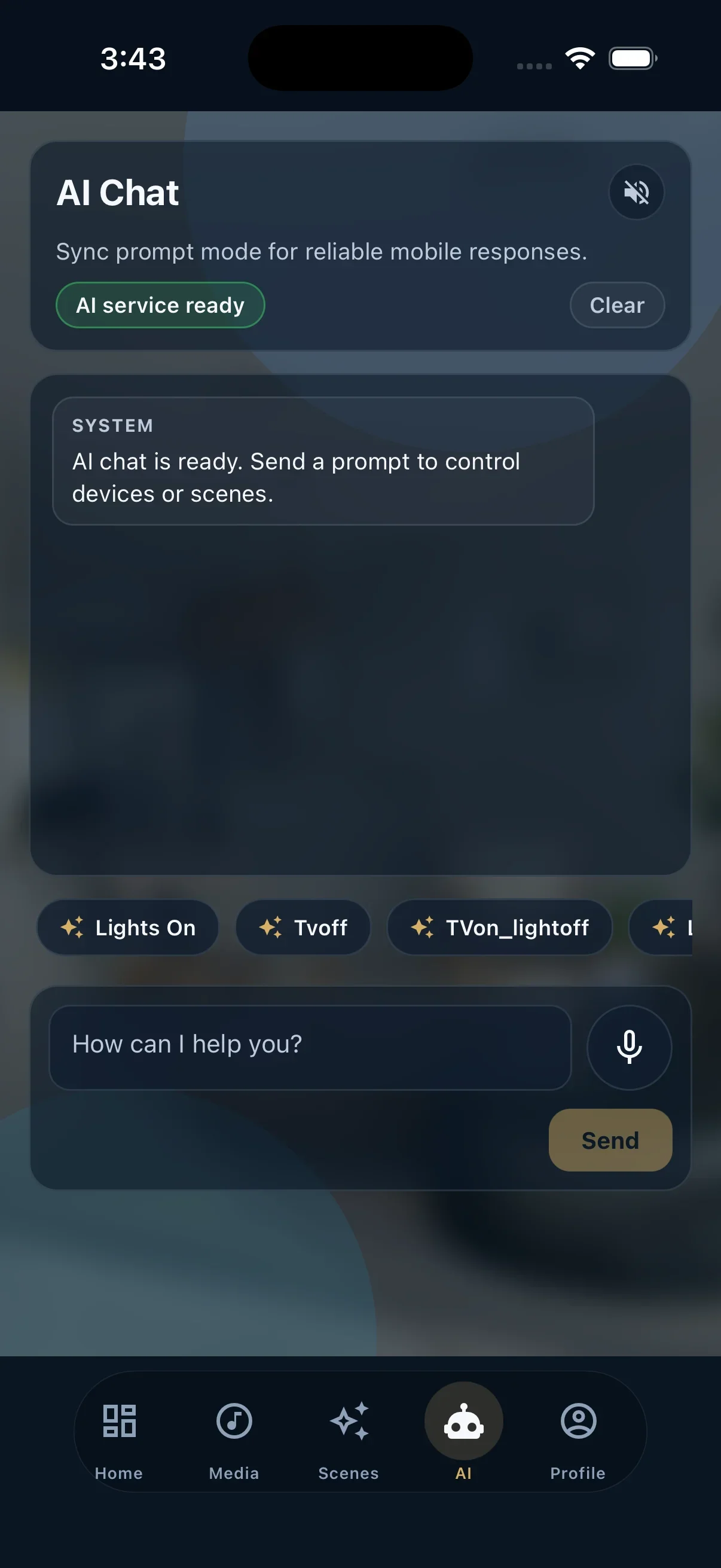 Haptique AI agent in the mobile app