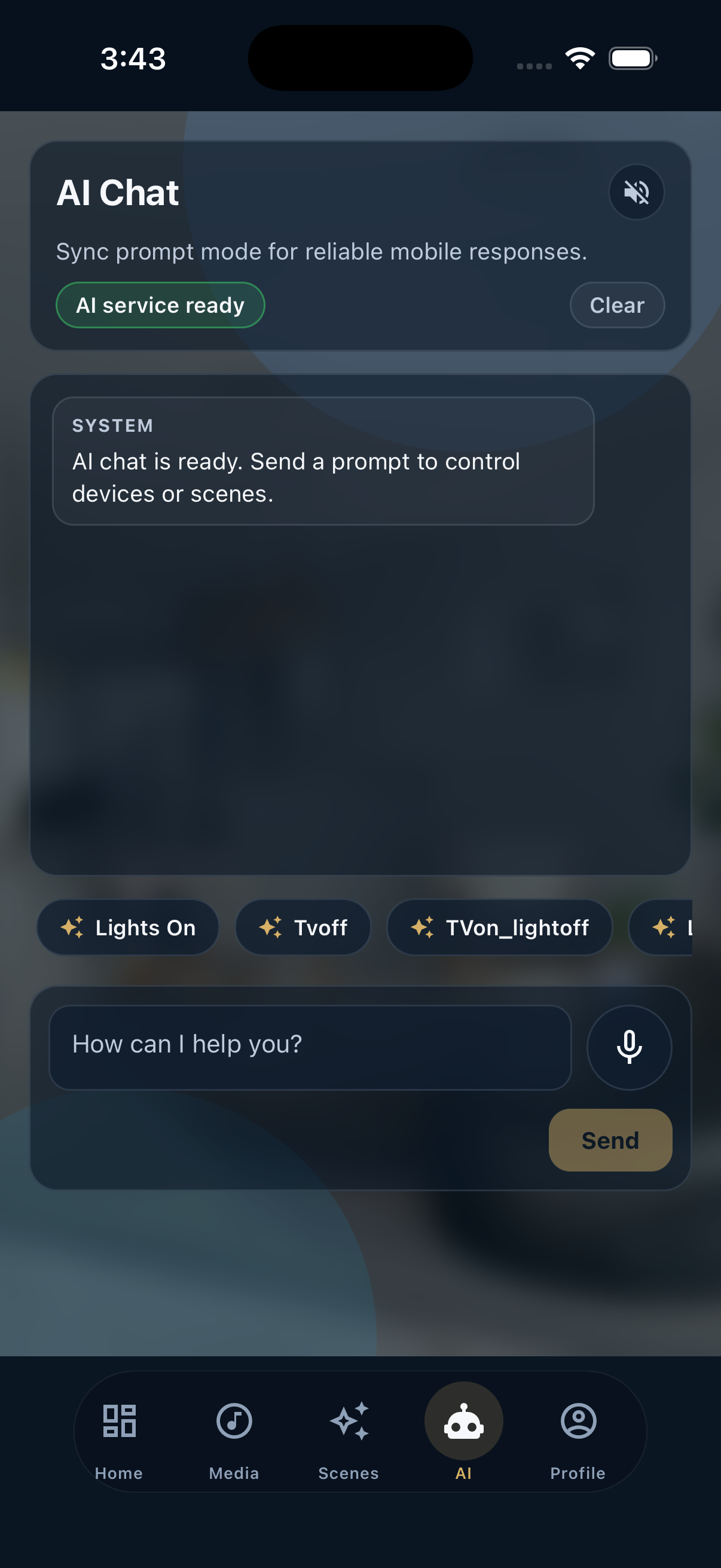Haptique AI agent in the mobile app